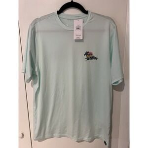 NWT Hurley Island Time Hybrid UPF 50+ Tee Mens Short Sleeve T-Shirt Aqua Medium